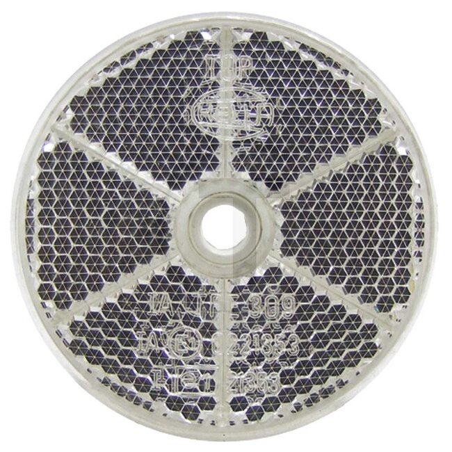 HELLA Rückstrahler rund weiß Ø 60 mm, Bohrung Ø 6,0 mm, geschraubt | 8RA002014-241