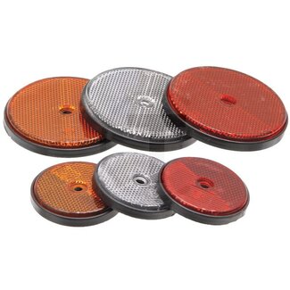 Reflector rond rood, oranje, wit Ø 61/84 mm - 6 stuks