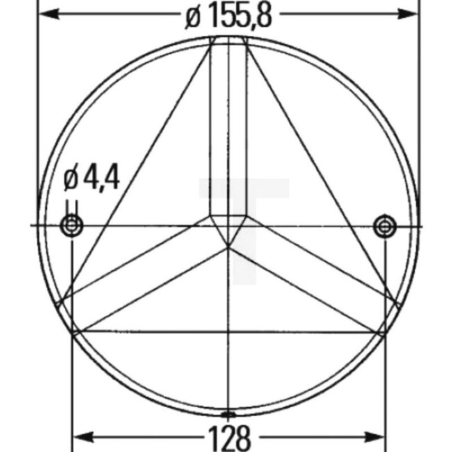 HELLA Reflector geschroefd - 4558RA 343220017, 8RA343220017 | Kleur: rood | Borings-Ø: 4,4 mm | Totaal-Ø: 155,8 mm