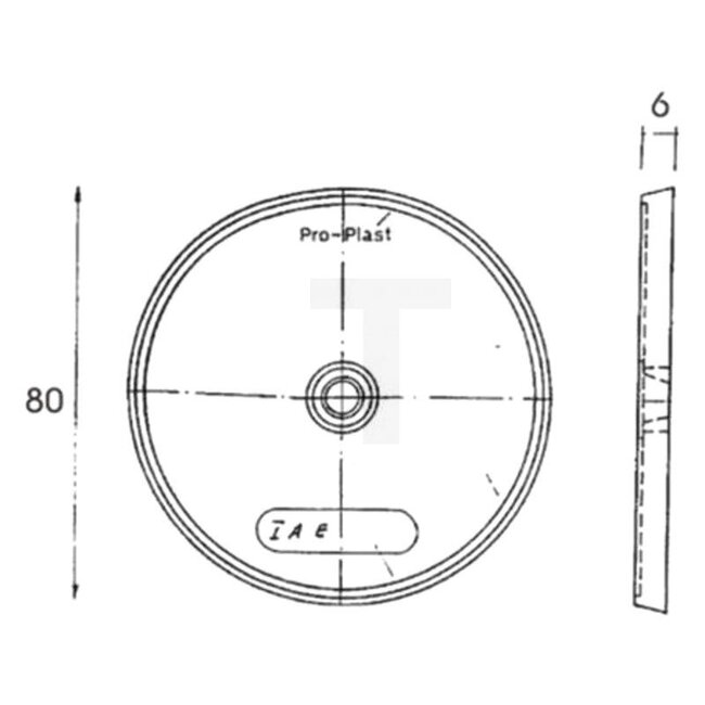 PROPLAST Reflector red Ø 80 mm, bore Ø 6,0 mm, screwed