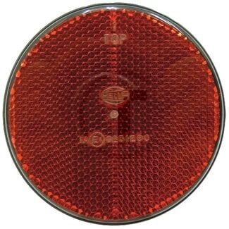 HELLA Rückstrahler rund rot, Ø 85 mm, Außengewinde M5
