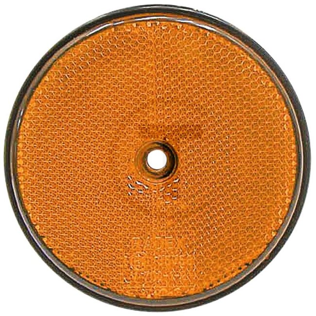 Reflector oranje, 2 stuks, 2 stuks - 4990360202005, P040.05, 845 | Kleur: oranje | Vorm: rond | Uitvoering: oranje, 1 centraal bevestigingsgat, Ø: 60 mm | Montagewijze: geschroefd