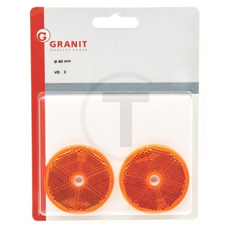 Reflector rond oranje Ø 60 mm - 2 stuks | 202005, P040.05, 845, foto 2 van 2