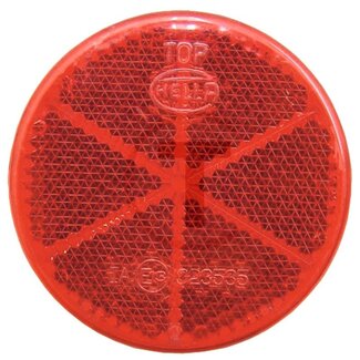 HELLA Rückstrahler rund rot Ø 60 mm, verklebt, 22 cm² Oberfläche