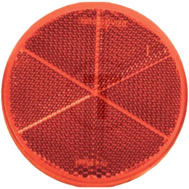 PROPLAST Reflector - Colour: Red, Total Ø: 80 mm, Additional information: With self-adhesive film