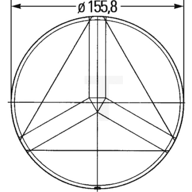 HELLA Reflector verlijmd - 4558RA 343220007, 8RA343220007 | Kleur: rood | Totaal-Ø: 155,8 mm | Extra informatie: Anzahl der Lichtfunktionen: 1