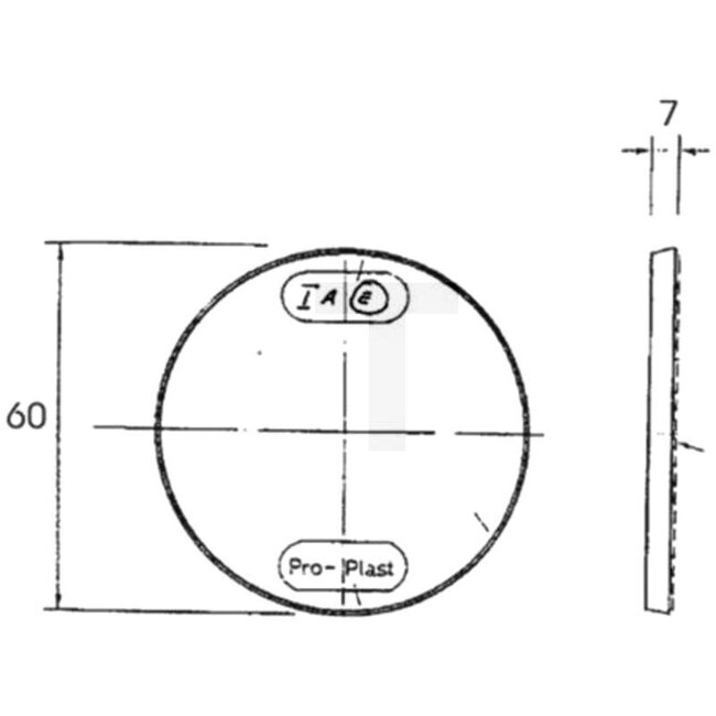 PROPLAST Reflector round red Ø 60 mm, bonded, adhesive film