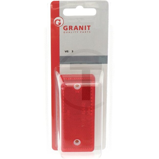 Reflector rectangular red, orange, white 90 x 40 mm - 3 pieces | 9538W