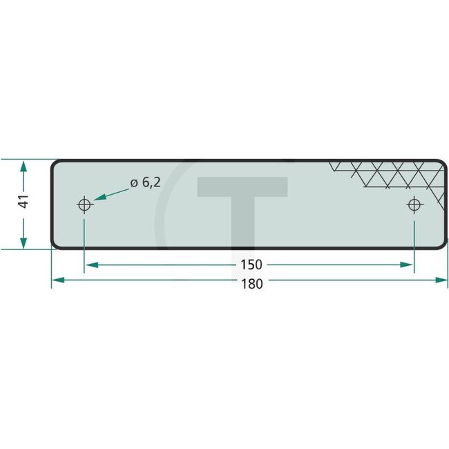 GRANIT Reflector rechthoekig wit 180 x 41 mm, geschroefd - 18040W