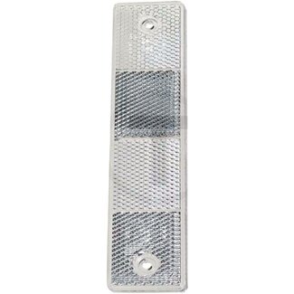 HELLA Rückstrahler - Farbe: weiß, Breite: 180 mm, Höhe: 40 mm, Materialstärke: 6,5 mm, Bohrung-Ø: 5,2 mm