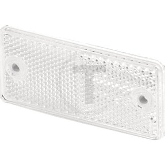 PROPLAST Reflector - Colour: White, Width: 90 mm, Height: 40 mm, Material thickness: 7 mm, Hole Ø: 4.2 mm