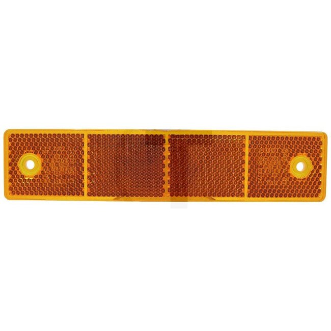 HELLA Reflector - 4558RA 002023021, 8RA002023021 | Kleur: oranje | Breedte: 180 mm | Hoogte: 40 mm | Materiaaldikte: 6,5 mm | Borings-Ø: 5,2 mm | Gatafstand: 150 mm