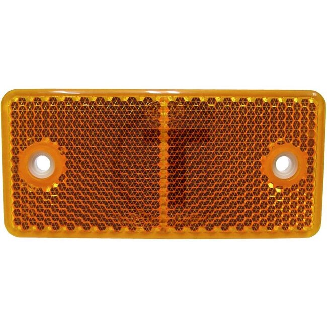 HELLA Reflectors - Colour: Yellow, Width: 94 mm, Height: 44 mm, Material thickness: 6,5 mm, Hole Ø: 4.3 mm - 8RA003326011