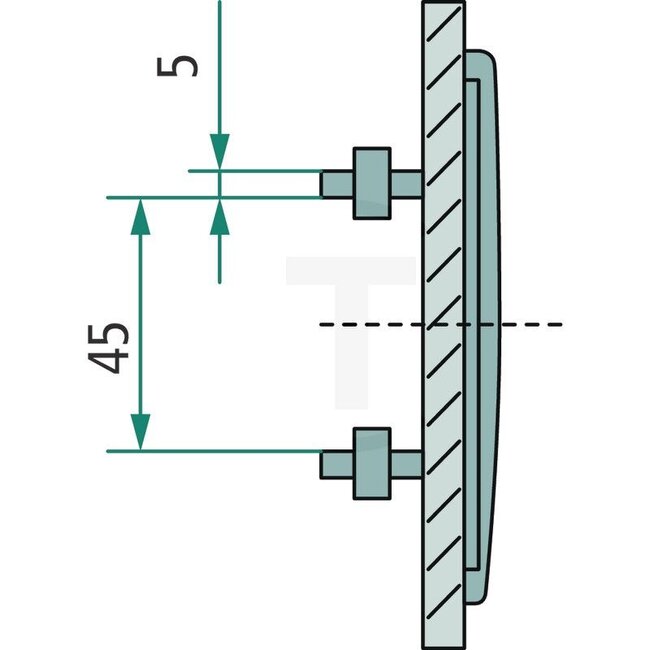 GRANIT Reflector - 20799024 | Kleur: rood | Breedte: 62 mm | Hoogte: 98 mm | Materiaaldikte: 12 mm | Borings-Ø: M5 mm | Gatafstand: 50 mm