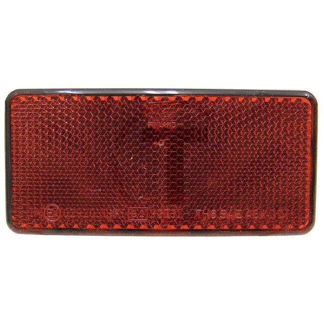 HELLA Reflector rectangular red 94 x 44 mm, thickness 6,5 mm, bonded | 0525003, 8RA003326-031