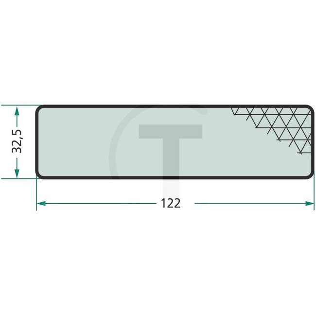 GRANIT Reflector rectangular red 122 x 32,5 mm, bonded | 26112142