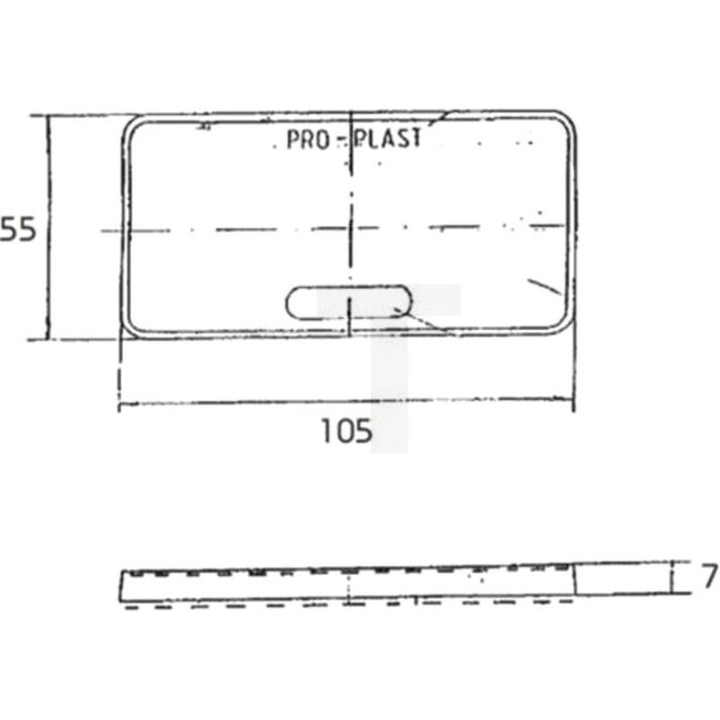 PROPLAST Rückstrahler rechteckig 105x55mm - Farbe: gelb, Breite: 105 mm, Höhe: 55 mm, Materialstärke: 7 mm - 26104101