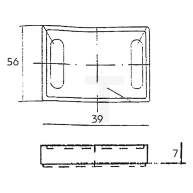 PROPLAST Reflector rectangular red 56 x 39 mm, bonded