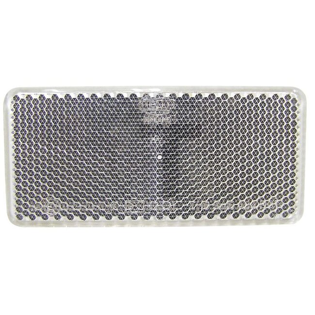 HELLA Reflector rechthoekig wit 94 x 44 mm, 6,5 mm dik, verlijmd | 8RA003326051