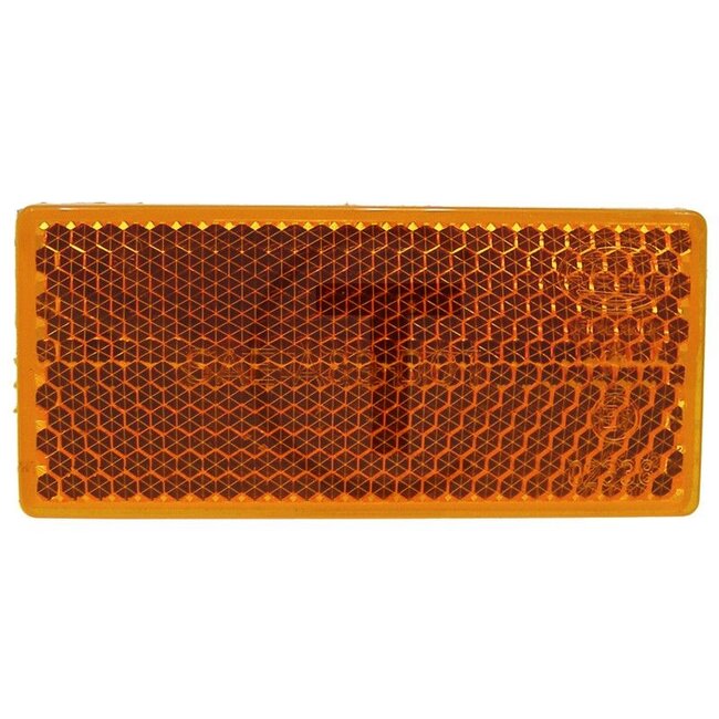 HELLA Reflector - Colour: Yellow, Width: 70 mm, Height: 31.5 mm, Material thickness: 5 mm - 04413298, 8RA004412-001