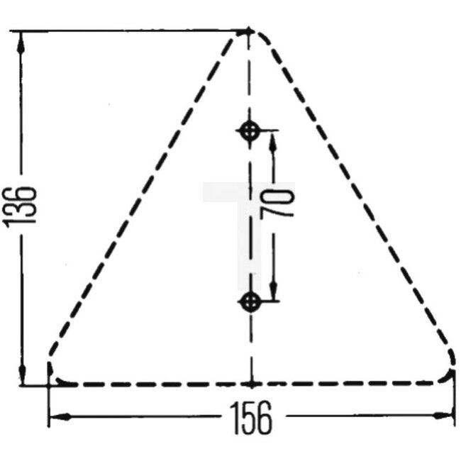 HELLA Rückstrahler dreieckig rot, 156 x 136 mm, Lochabstand 70 mm | AZ13425, 8RA002020-002
