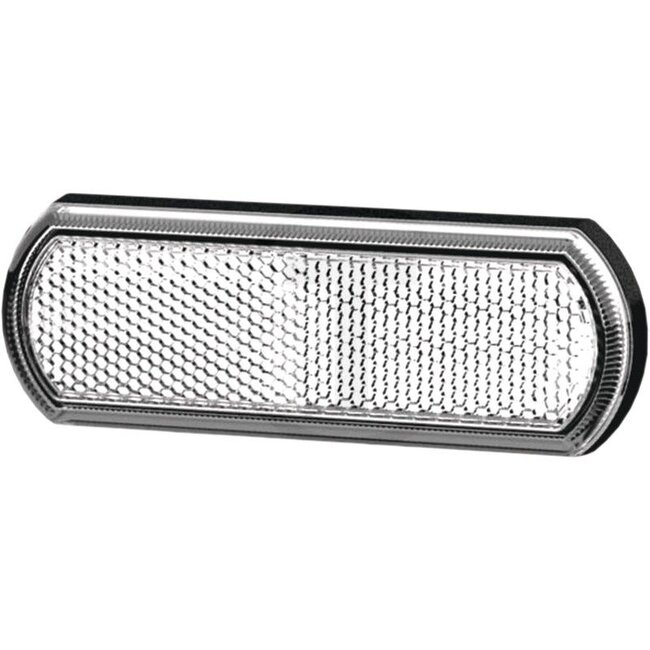 HELLA Reflector white 113 x 40 mm, thickness 12 mm, bonded | 15768