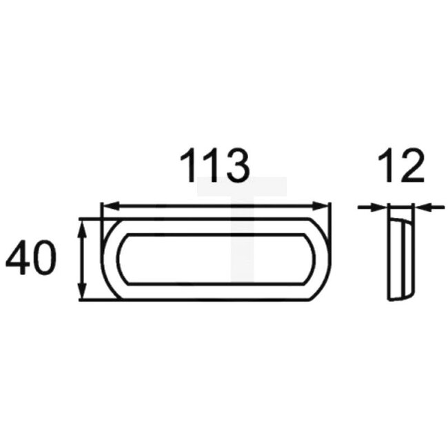HELLA Reflector wit 113 x 40 mm, dikte 12 mm, verlijmd | 15768