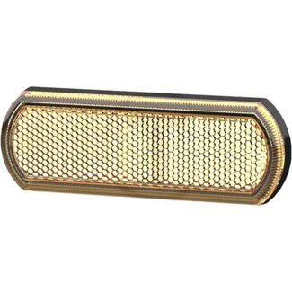 HELLA Reflector Yellow - Colour: Yellow, Width: 113 mm, Height: 40 mm, Material thickness: 12 mm