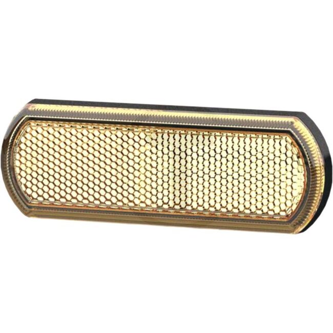 HELLA Reflector Yellow - Colour: Yellow, Width: 113 mm, Height: 40 mm, Material thickness: 12 mm - 15769