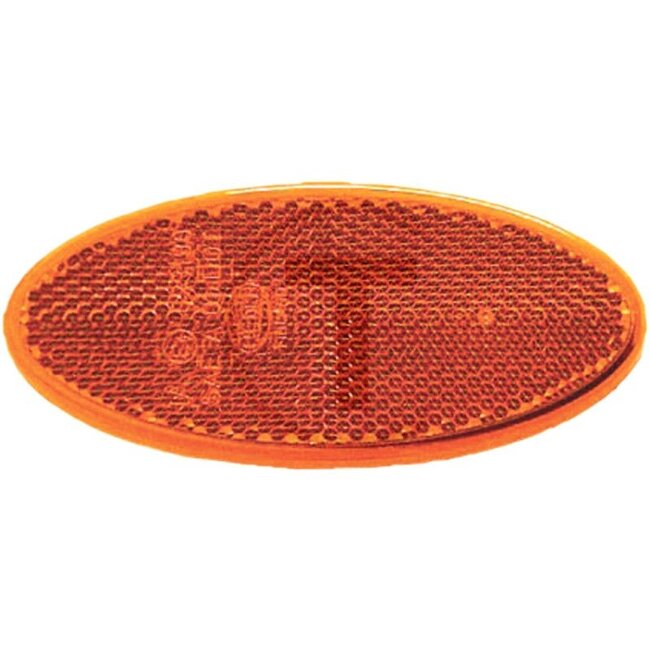 HELLA Reflector - 4558RA 343160022, 8RA343160022 | Kleur: oranje | Breedte: 101,6 mm | Hoogte: 45 mm