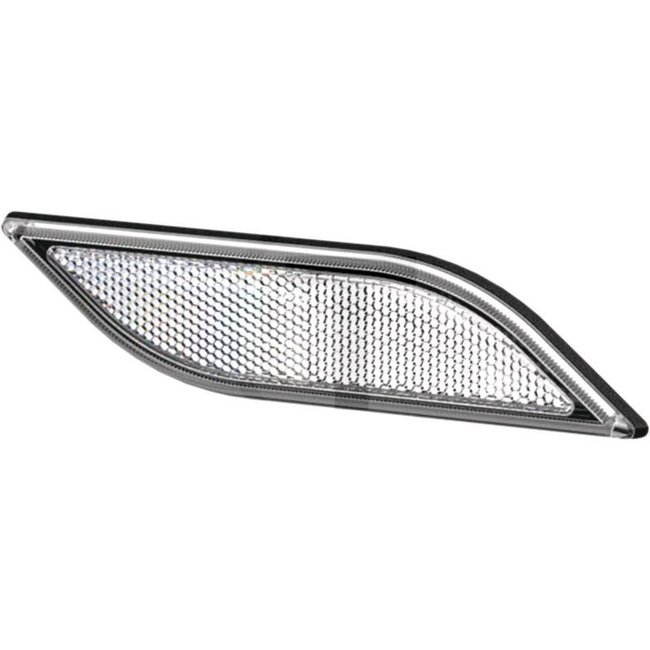 HELLA Reflector white right, 161,8 x 40 x 12 mm, horizontal fastening | 15760