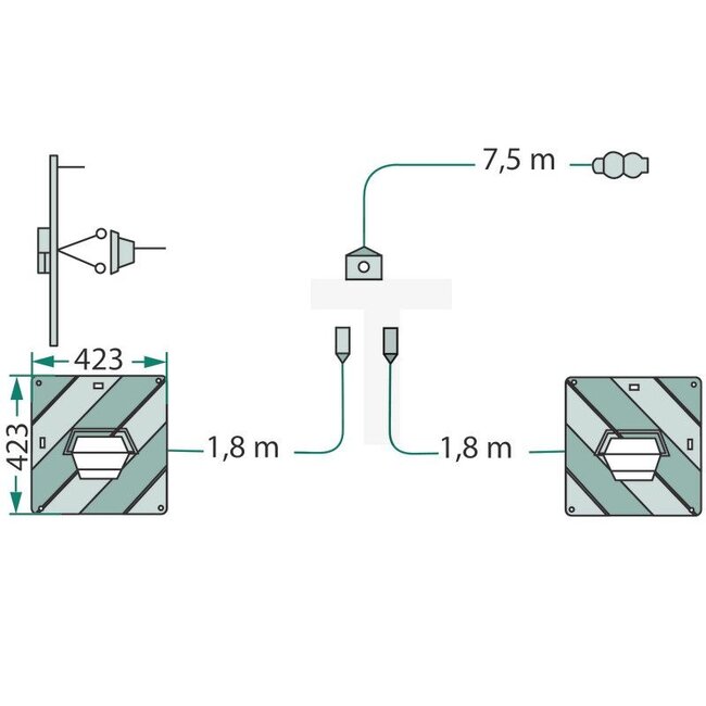 GRANIT Waarschuwingsbordenset zonder houder, 3 functies achter - 2 stuks | R1130/99B/1, 207437905, 437905
