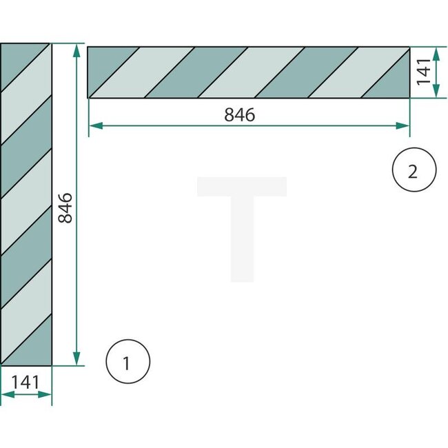 GRANIT Waarschuwingsbord tweezijdig - 20743586, 20743586, 50 | Uitvoering: reflecterende folie op verzinkte staalplaat, type 1