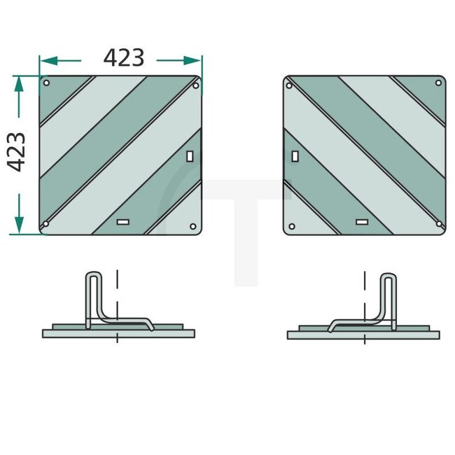 GRANIT Waarschuwingsborden-set rood/wit, beide zijden verzinkt en gecoat | RBL1130BLR, 43762