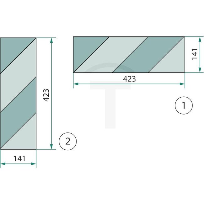 GRANIT Warntafel einseitig 423 x 141 mm, Folie Typ 1, DIN 11030 | 50, K1, 43764