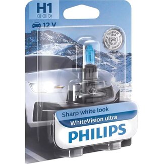 Philips Halogenleuchtmittel WhiteVision ultra H1 12 V, 55 W, Sockel P14,5s