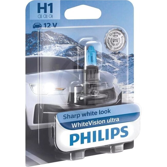 Philips Halogen bulb H1 12V / 55W - Voltage: 12 V, Power: 55 watts, Socket: P14.5s - 12258WVUB1