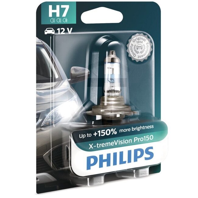 Philips Halogenlampe H7 12V / 55W - Spannung: 12 V, Leistung: 55 Watt, Sockel: PX26d - 12972XVPB1