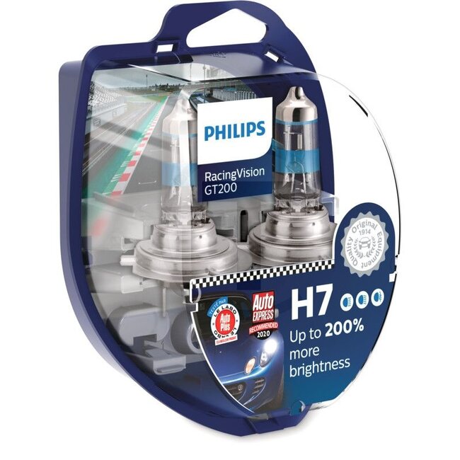 Philips Halogen bulb H7 RacingVision GT200 12 V, 55 W, PX26d - 2 pieces | 12972RGTS2