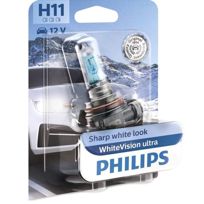 Philips Halogen lamp H11 12V / 55W - Voltage: 12 V, Power: 55 watts, Socket: PGJ19-2 - 12362WVUB1