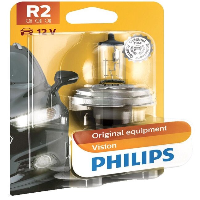 Philips Halogeenlamp R2 Visio 12 V, 45 / 40 W, sokkel P45t-41, helder | 12475B1, 170681