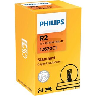 Philips Bulb Bilux R2 - 10 pcs - Voltage: 12 V, Power: 45 / 40 watts, Socket: P45t-41