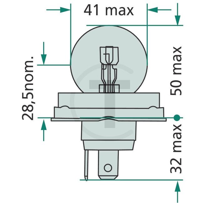 Philips Bulb Bilux R2 12 V, 45/40 W, base P45t-41 - 10 pieces | 12620C1