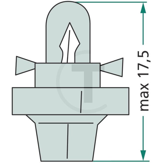 GRANIT Plastic socket bulb 12 V, 1,2 W, base BX8,4d - 10 pieces | 17028NVACP