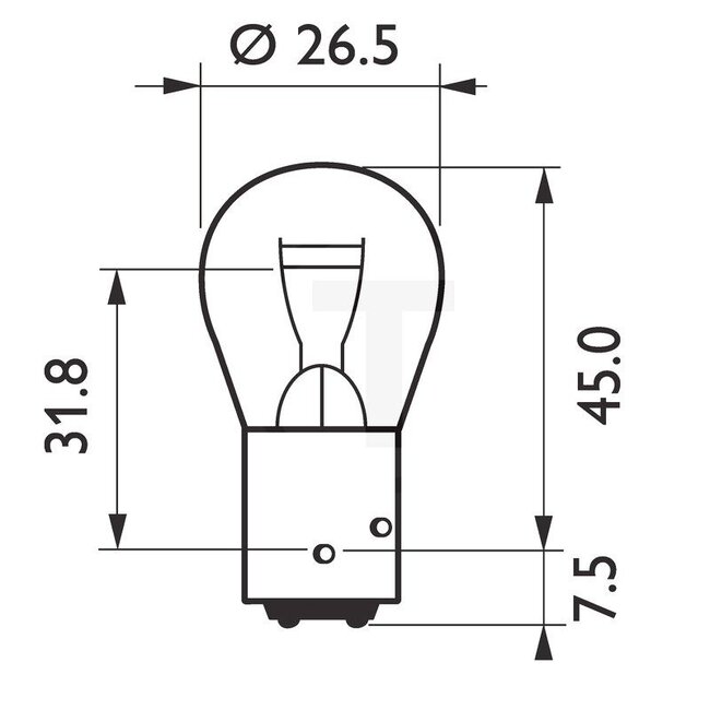 Philips Spherical bulb P21/4W 12 V, 21/4 W, base BAZ15d - 10 pieces