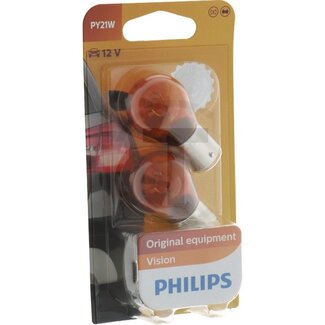 Philips Ball lamp PY21W 12V / 21W - 2 pcs - Voltage: 12 V, Power: 21 watts, Socket: BAU15s