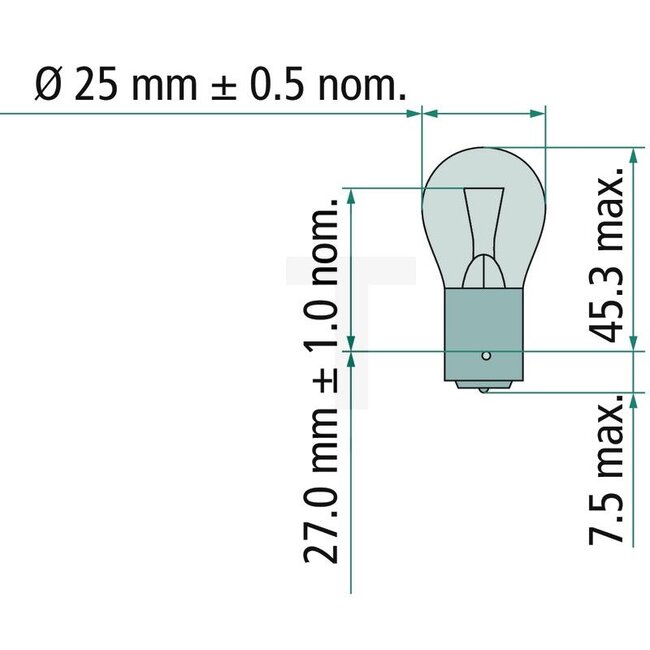 GRANIT Spherical bulb R18W 12 V, 18 W, base BA15s - 10 pieces | 17511GRNCP