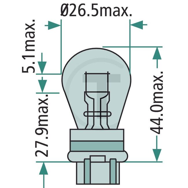 GRANIT Kogellampen 12V19.4/2.2WKG / PY19.4/2.2W - 70712V19.4/2.2WKG, 17948 | Spanning: 12 V | Vermogen: 2.2 Watt | Sokkel: W 2,5x16 q