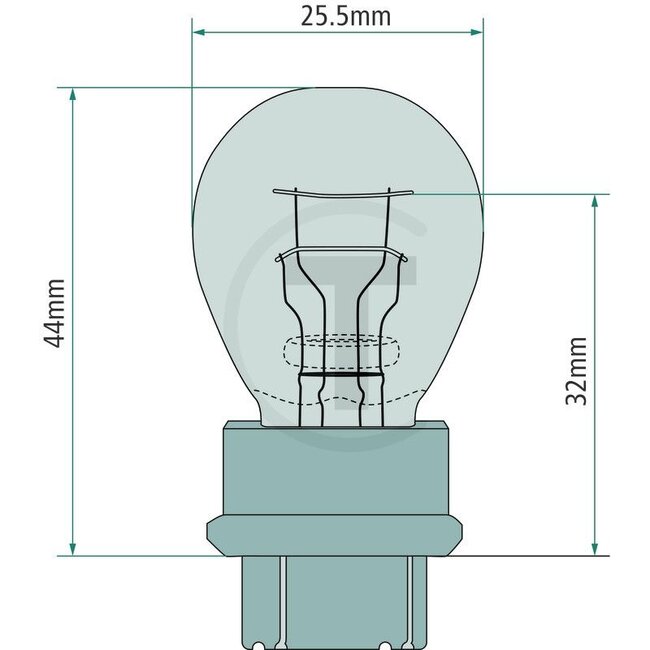 GRANIT Spherical bulb P27/7W 12 V, 27/7 W, base W 2,5x16q