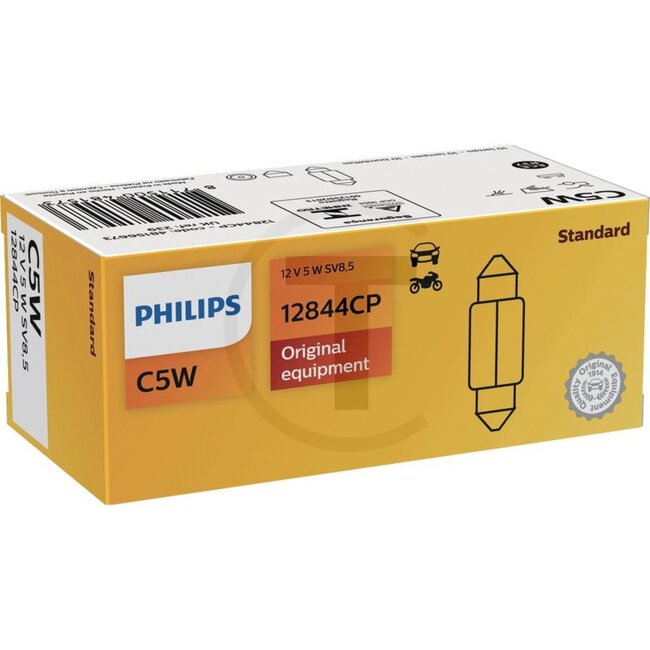 Philips Festoon bulb C5W festoon bulb 12 V, 5 W, base SV 8,5 - 10 pieces | 12844CP